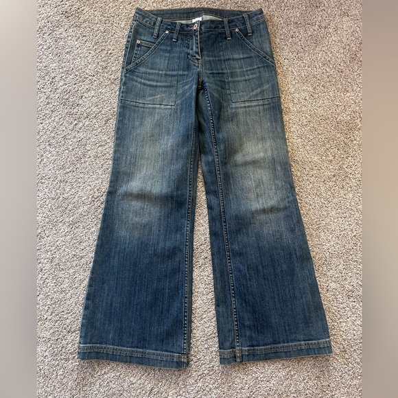 Poetry Denim - Poetry Wide Leg Flare Jeans. Like new. Hipster. Boho. Luxury. Lower rise. USA 4